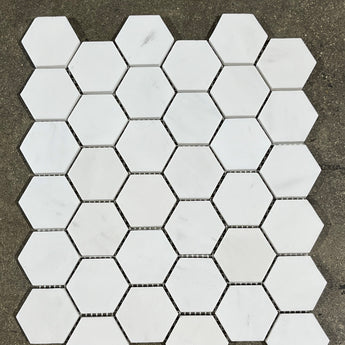 Dolomite Hexagon 2x2 Honed Marble Mosaic Tile - MosaicBros.com