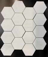 Dolomite Hexagon 3x3 Polished Marble Mosaic Tile - MosaicBros.com