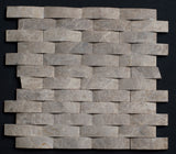 Emperador Honed Curve Marble Mosaic Tile - MosaicBros.com