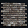 1 x 2 Polished Emperador Dark Marble Brick Mosaic Tile - MosaicBros.com