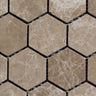 2 x 2 Polished Emperador Marble Hexagon Mosaic Tile - MosaicBros.com