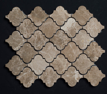 Emperador Polished Lantern Marble Mosaic Tile - MosaicBros.com