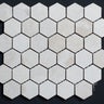 Floridian Cream 2x2 Hexagon Polished Marble Mosaic Tile - MosaicBros.com