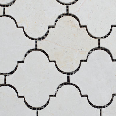 Floridian Cream Lantern Shape Polished Marble Mosaic Tile - MosaicBros.com