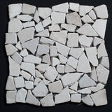 Floridian Cream Pebble Tumbled Marble Mosaic Tile - MosaicBros.com