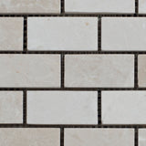 Floridian Cream 1x2 Polished Marble Mosaic Tile - MosaicBros.com