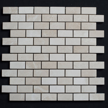 Floridian Cream 1x2 Polished Marble Mosaic Tile - MosaicBros.com