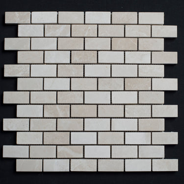 Floridian Cream 1x2 Polished Marble Mosaic Tile - MosaicBros.com