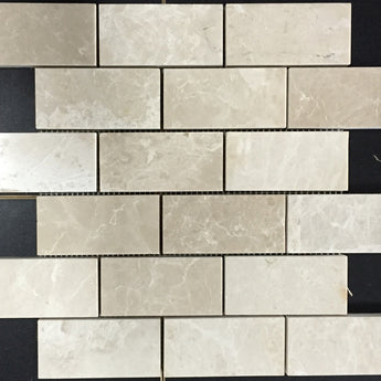 Floridian Cream 2x4 Polished Marble Mosaic Tile - MosaicBros.com