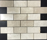Floridian Cream 2x4 Polished Marble Mosaic Tile - MosaicBros.com