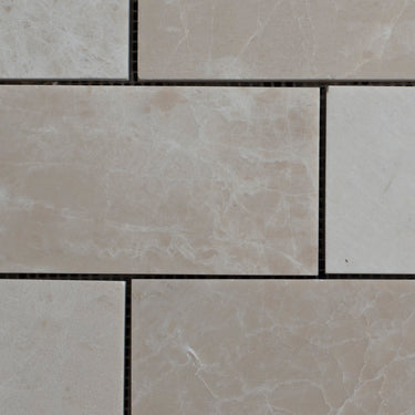 Floridian Cream 3x6 Polished Marble Mosaic Tile - MosaicBros.com