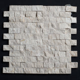 Floridian Cream 1x2 Split Face Marble Mosaic Tile - MosaicBros.com