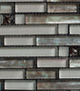 Glossy Dark and Mother of Pearl Blend Combination Glass Mosaic Tile - MosaicBros.com