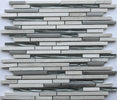 Stainless Steel Glass and Haisa Marble Combination Glass Mosaic Tile - MosaicBros.com