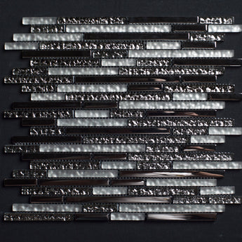 Twilight Glossy and Frosted Glass Combination Glass Mosaic Tile - MosaicBros.com
