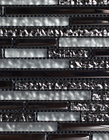 Twilight Glossy and Frosted Glass Combination Glass Mosaic Tile - MosaicBros.com