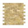 Gold Travertine 1x2 Split Face Marble Mosaic Tile - MosaicBros.com