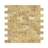 Gold Travertine 1x2 Split Face Marble Mosaic Tile - MosaicBros.com