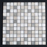 Iced Glass Stainless Steel Haisa Marble Squares Glass Mosaic Tile - MosaicBros.com