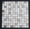 Iced Glass Stainless Steel Haisa Marble Squares Glass Mosaic Tile - MosaicBros.com