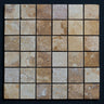 Gold Travertine 2x2 Honed and Filled Marble Mosaic Tile - MosaicBros.com