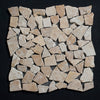 Gold Travertine Pebble Tumbled Marble Mosaic Tile - MosaicBros.com