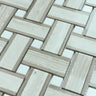 Haisa Basketweave with White Dots Honed Marble Mosaic Tile - MosaicBros.com