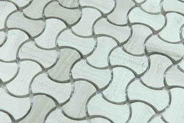 Haisa Axe Shape Honed Marble Mosaic Tile - MosaicBros.com