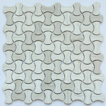 Haisa Axe Shape Honed Marble Mosaic Tile - MosaicBros.com