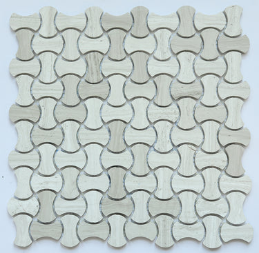 Haisa Axe Shape Honed Marble Mosaic Tile - MosaicBros.com