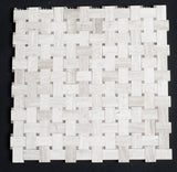 Haisa Micro Basketweave Polished Marble Mosaic Tile - MosaicBros.com