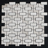 Haisa Vienna Pattern Honed and Blasted Marble Mosaic Tile - MosaicBros.com