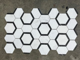 Catacomb Dolomite Negro Marquina Honed Marble Mosaic Tile - MosaicBros.com