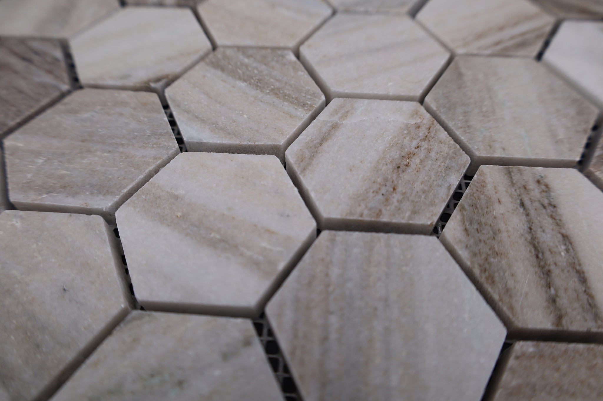 2 x 2 Hexagon Polished Palisandro Marble Mosaic Tile