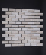1x2 Stacked Brick Palisandro Marble Polished Mosaic Tile - MosaicBros.com