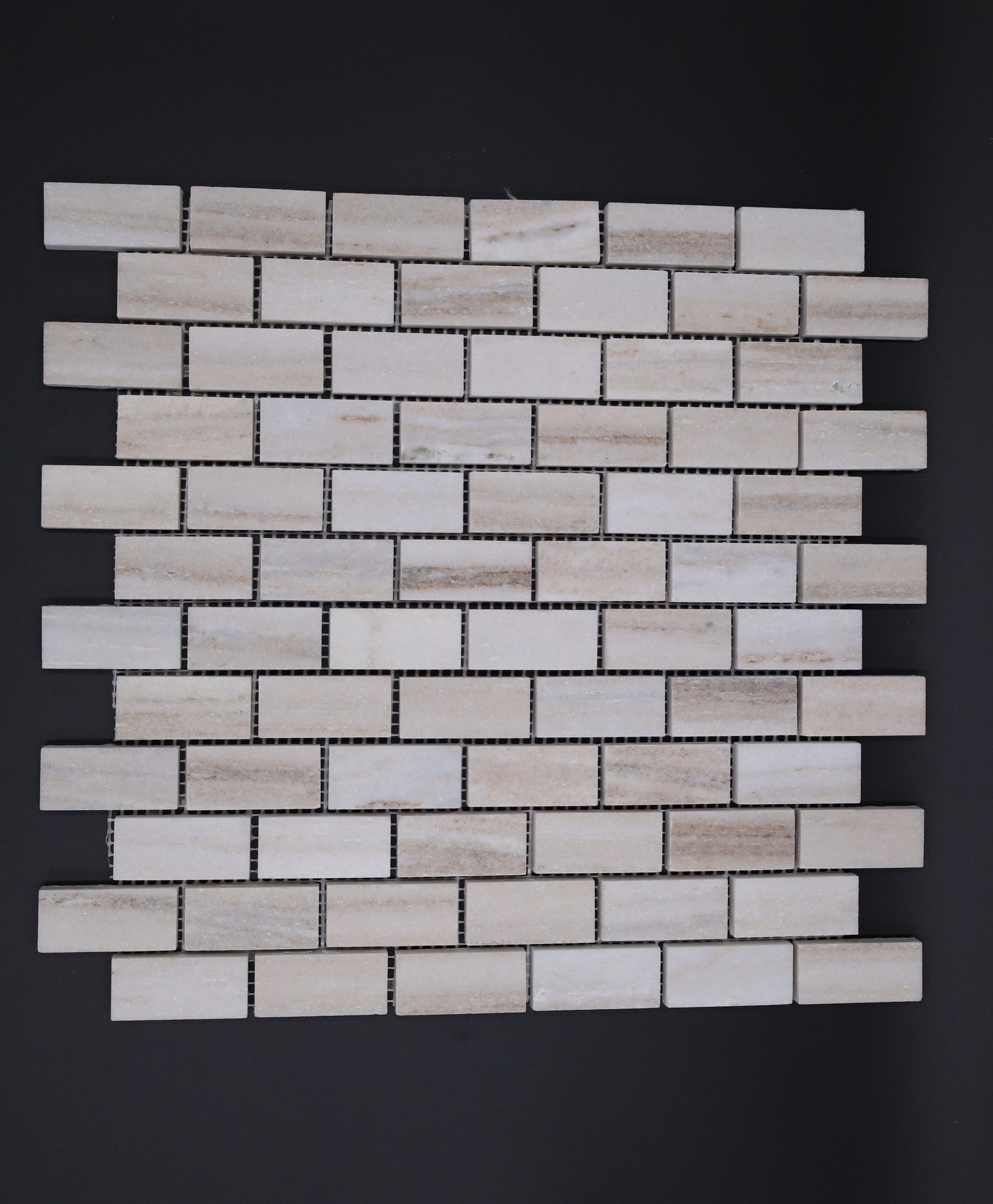 1x2 Stacked Brick Palisandro Marble Polished Mosaic Tile