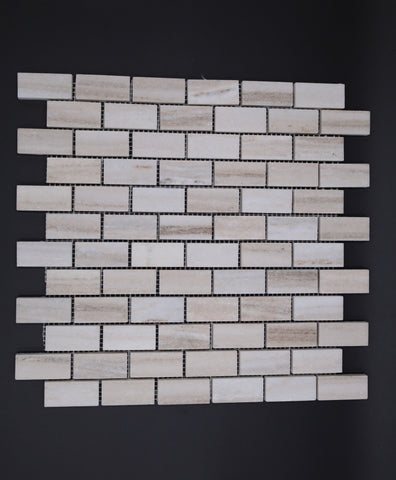 1x2 Stacked Brick Palisandro Marble Polished Mosaic Tile