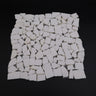 Thassos White Marble Flat Pebble Random Broken Mosaic Tile - MosaicBros.com