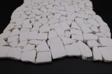 Thassos White Marble Flat Pebble Random Broken Mosaic Tile - MosaicBros.com