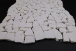 Thassos White Marble Flat Pebble Random Broken Mosaic Tile