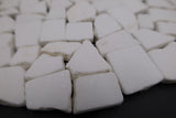 Thassos White Marble Flat Pebble Random Broken Mosaic Tile - MosaicBros.com