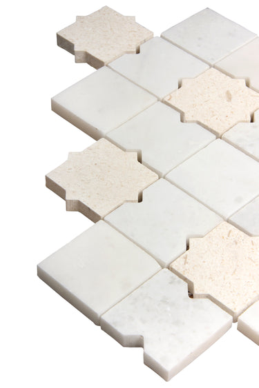 Zeno Limra White Marble Waterjet Mosaic Tile