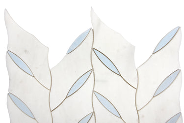 Zoey Leaves White Marble Waterjet Mosaic Tile