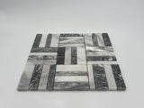 Bardiglio Marble Triple Stripe Polished Mosaic Tile - MosaicBros.com