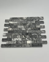 1x3 Bardiglio Marble Stacked Brick Polished Mosaic Tile - MosaicBros.com