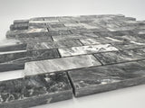 1x3 Bardiglio Marble Stacked Brick Polished Mosaic Tile - MosaicBros.com