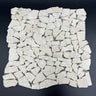 Botticino Marble Flat Pebble Random Broken Mosaic Tile - MosaicBros.com