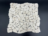 Botticino Marble Flat Pebble Random Broken Mosaic Tile - MosaicBros.com