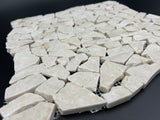 Botticino Marble Flat Pebble Random Broken Mosaic Tile - MosaicBros.com