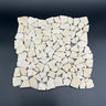 Ivory Travertine Flat Pebble Random Broken Mosaic Tile - MosaicBros.com